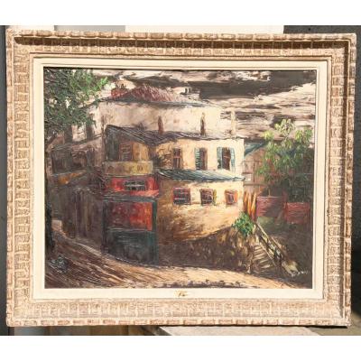 Painting "burnouf Street In Paris" De Leon Schwarz-abrys