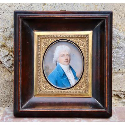 Miniature Of Man In Blue Jacket Early Nineteenth