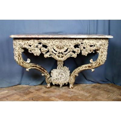 Eighteenth Carved Wall Console In Rechampi Oak