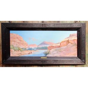Orientalist Painting By Louis Granata The Oued Abiod