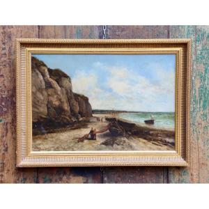 XIXth Painting Back From Fishing