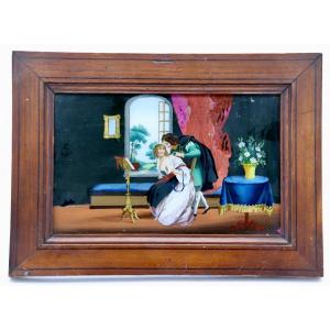 Fixed Under Glass Romantic Scene