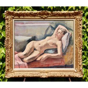 Painting Of Lying Naked Woman By Maurice Asselin