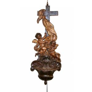 Polychrome Clam In Cast Iron, XIXth Century