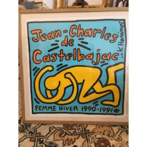 Keith Haring Silkscreen Poster For Castelbajac