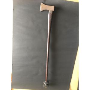 Vanuatu Club Mounted With An Axe 