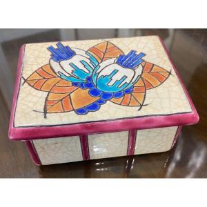 Longwy Enamel Ceramic Jewelry Box