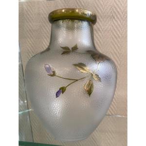 Enameled Glass Vase