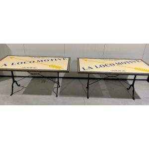 Pair Of Bistrot Table La Locomotive Courchevel