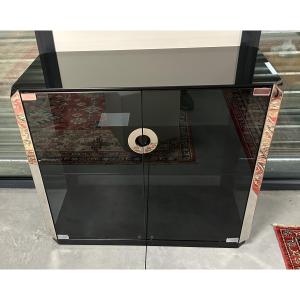 Vintage Glass And Chrome Display Case By Willy Rizzo