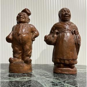 Catalan Couple / Glazed Terracotta