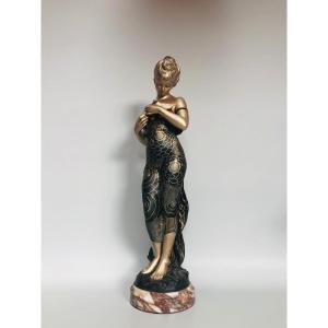 Art Deco Sculpture The Wounded Bird By Hippolyte Moreau