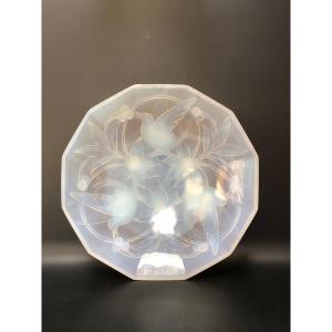 Verlux Opalescent Bowl Birds Of Paradise Decor