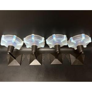 Ezan Art Deco Wall Lights Opalescent Glass
