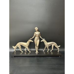 Art Deco Sculpture (my Friends Always) Signed Molins