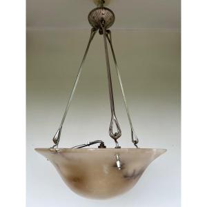 Art Deco Pendant Lamp In Alabaster 
