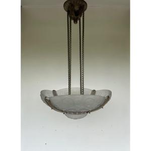 Muller Frères Luneville Art Deco Chandelier 