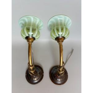 Pair Of Art Nouveau Sconces In The Taste Of Was Benson 