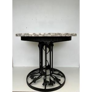 Art Deco Wrought Iron Pedestal Table