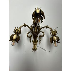 Art Nouveau Wall Light With 3 Light Arms 