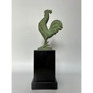 Art Deco Bronze Rooster Sculpture