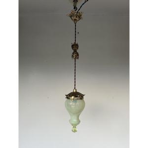 Art Nouveau Pendant Light By General Electric In The Style Of Was Benson 