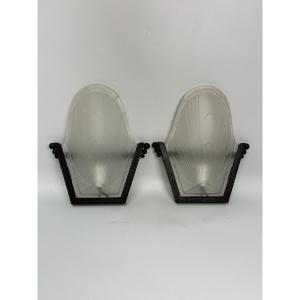 Pair Of Art Deco Wall Lights Des Hanots