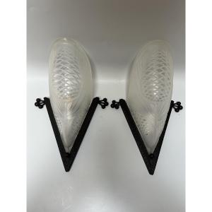 Pair Of Art Deco Wall Lights By Sevb