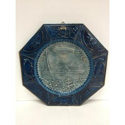 Universal Exhibition Of Paris 1889 Grand Plat Art Nouveau