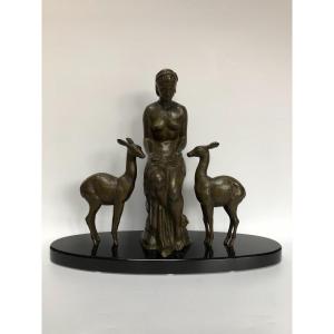Bronze Art Deco Offering Signed Cipriani