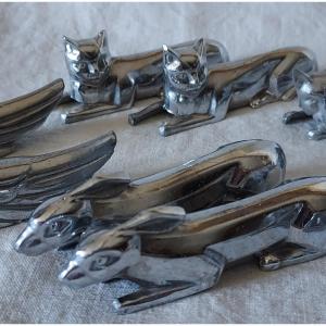 Series Of 12 Art Deco Chrome Animal Knife Holders 