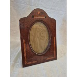 Modernist Mahogany Photo Frame And Marquetry Of Various Species: Sycamore, Ebony, Rosewood