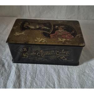 Antique Haberdashery: Paper Mache Box For Spools Of Thread For Sewing