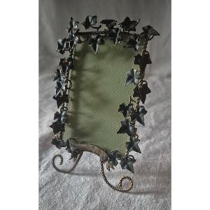 Art Nouveau Photo Frame With Bucolic Spirit And Ivy Leaves 