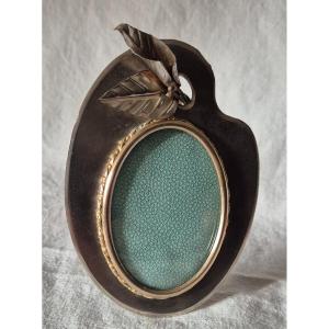 Art Nouveau Painter's Palette Photo Frame With Convex Glass
