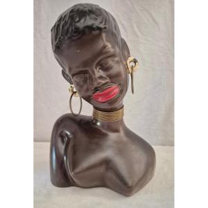 Terracotta Bust Of A Young African Girl