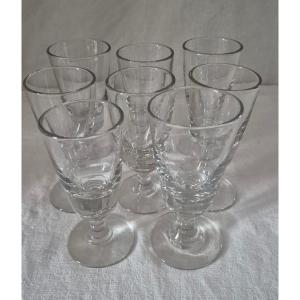 Set Of 8 Bistro Glasses For Wine, Absinthe...from The 19th Century 