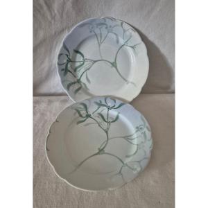 Two Art Nouveau Plates By Laschenal For Lunéville 