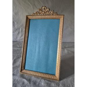 19th Century Tall, Gilt Bronze Cabinet-style Photo Frame 