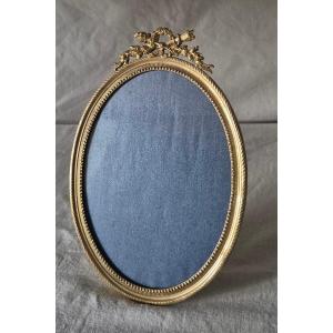 Large Oval Gilt Bronze Photo Frame, Late 19th Century 
