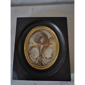 A Rather Important Mourning Keepsake In Applied Hair From 1848