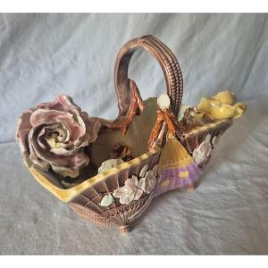 Decorative Earthenware Basket, Circa 1900