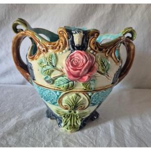 Earthenware Cachepot With Glazed Slip, Circa 1900