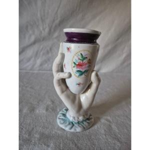 19th Century Glazed Porcelain Hand-held Horn-shaped Vase 