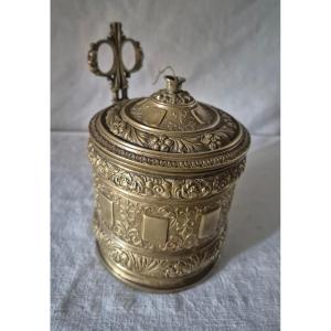 Haberdashery Special: 19th-century Repoussé Brass Thread Reel And Scissors