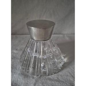 Late 19th Century Inkwell In Silver And Cut Crystal, Of English Origin