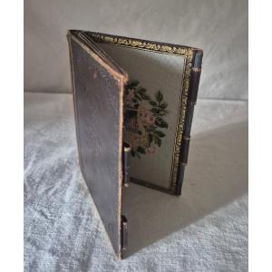 Romantic Leather And Embroidered Souvenir Booklet/notebook 