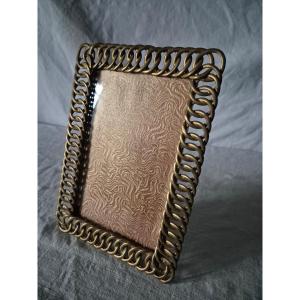 Early 20th Century Gilt Bronze Frame In A Chain Style