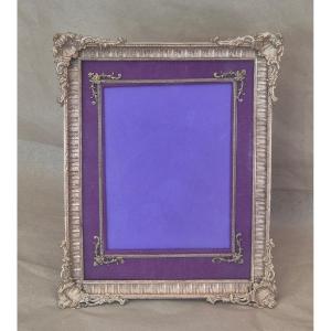 Napoleon III Gilt Bronze Frame With Moiré Passe Partout