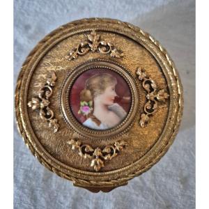 19th Century Gilt Bronze Jewelry Box